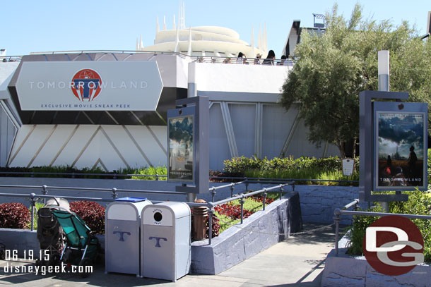 All the signage for the Tomorrowland movie is still up.