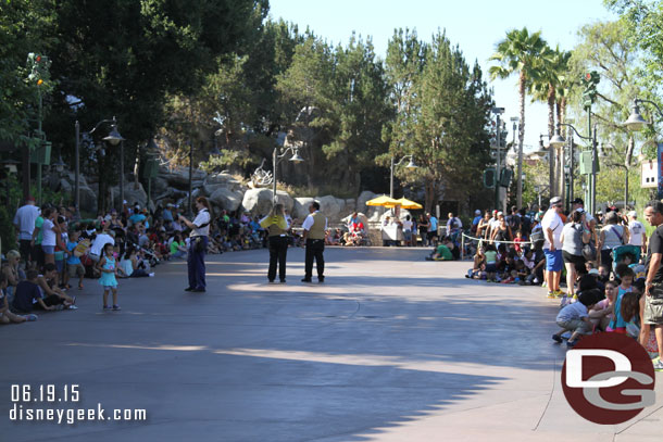 I walked through Bugs Land and out to the parade route to get some video of the pre-parade.