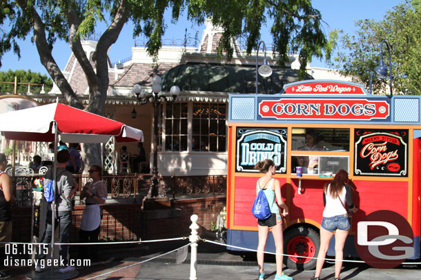 Noticed there is now a cash register/kiosk to the left to place orders for the Corn Dog Wagon.  The line seemed to be moving...  not sure how long ago this started, it has been a while since I really looked into this area.