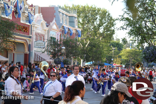 The band made their way up the street after two songs at the Castle.  First stop was near the Arcade and featured the Incredibles.