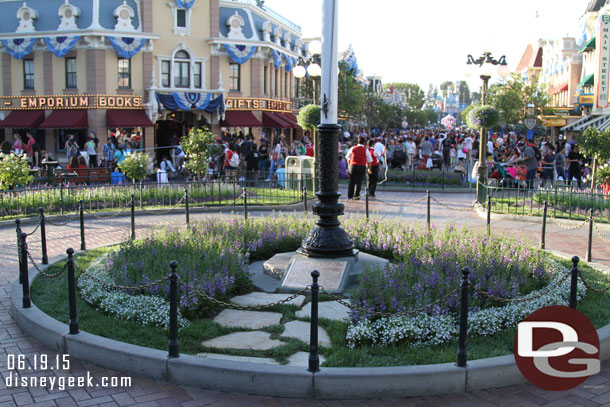 A quiet moment in Town Square.  They way the area was blocked off no guests were near the flag pole.