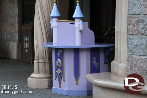 A podium for Bibbidi Bobbidi Boutique reservations/checkin/questions