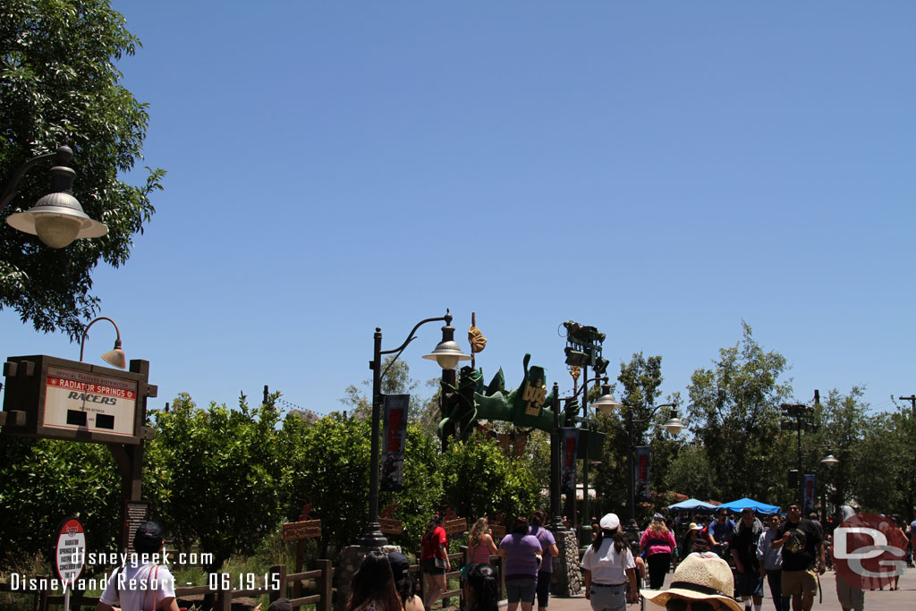 Ant-Man signs along the parade route.