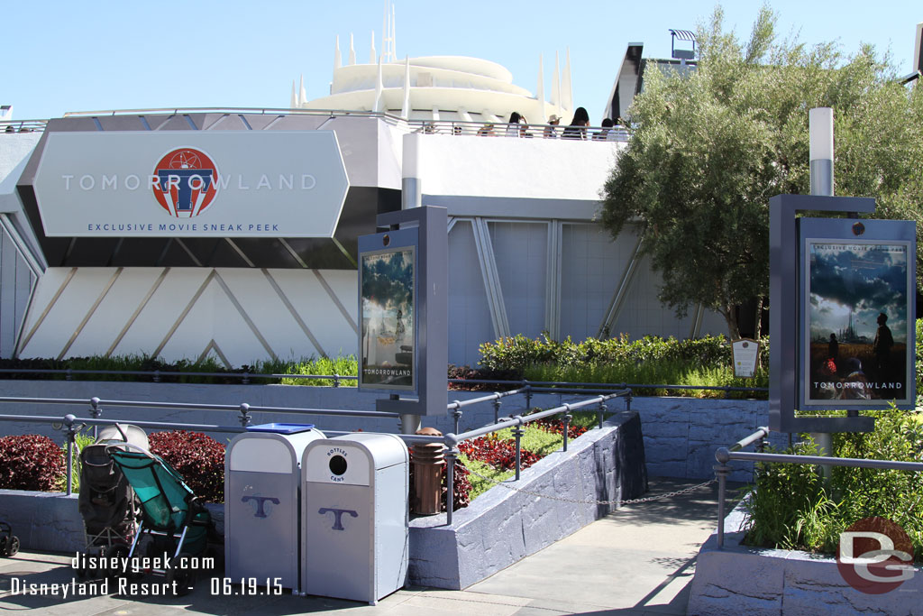 All the signage for the Tomorrowland movie is still up.