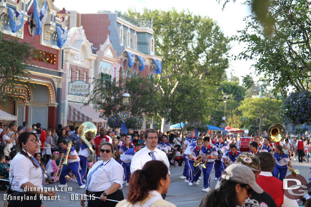 The band made their way up the street after two songs at the Castle.  First stop was near the Arcade and featured the Incredibles.