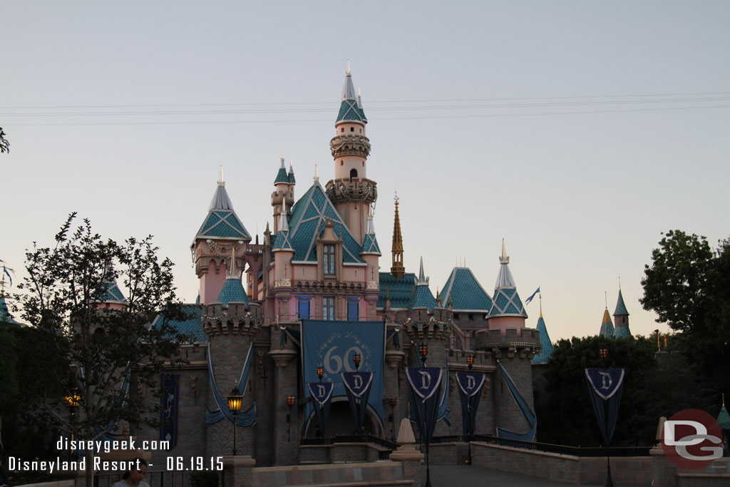 Cast Members were preparing Sleeping Beauty Castle for Disneyland Forever