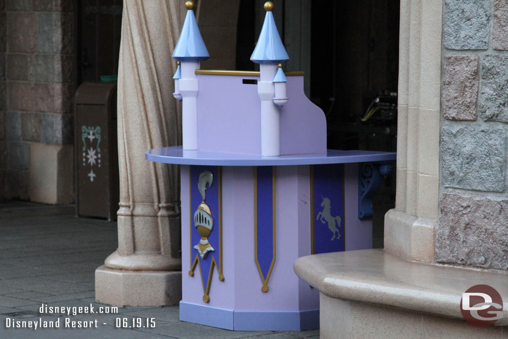 A podium for Bibbidi Bobbidi Boutique reservations/checkin/questions