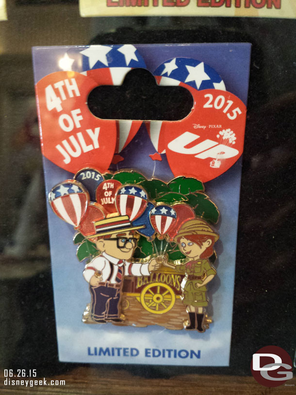 The 4th of July pin this year features Up.
