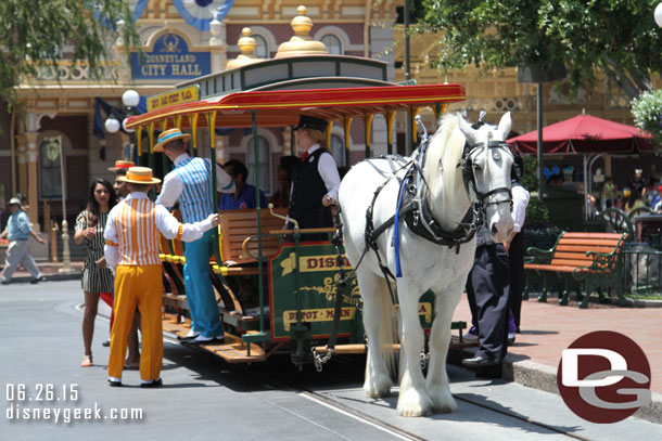 The Dapper Dans just exited the street car. I missed their performance.