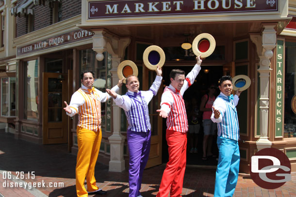 The Dapper Dans of Disneyland were out by the Market House