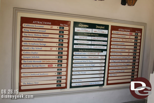 DCA wait times around 2:30pm