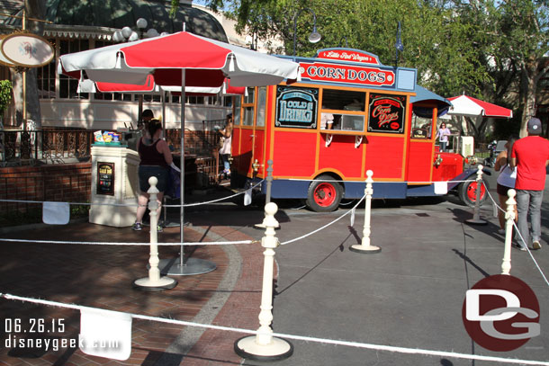 A queue set up for the Corn Dog wagon.