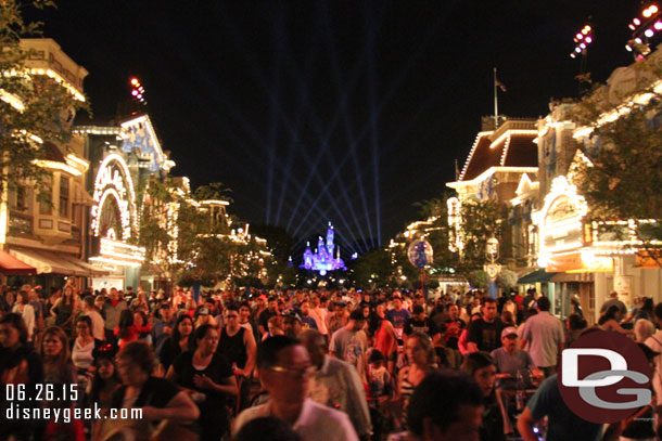 One last look up Main Street before leaving.  If you were curious this is 10pm.  The first crowd shot after the show was 9:47pm so it was not that long to get to Town Square.