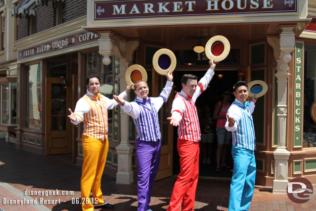 The Dapper Dans of Disneyland were out by the Market House