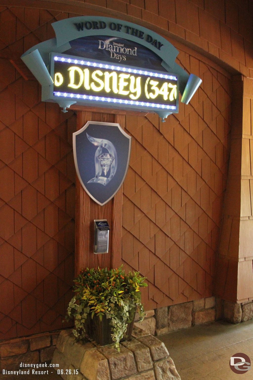 The Grand California has a digital sign for the Word of the day.