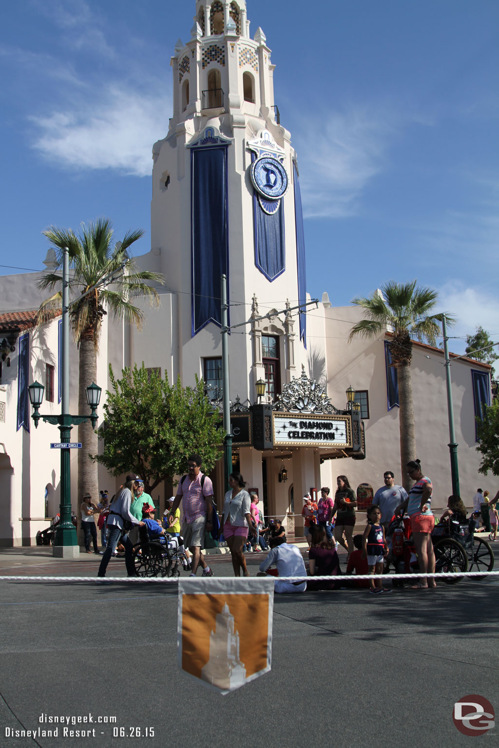 The Carthay Circle Restaurant and a Carthay inspired rope flag.