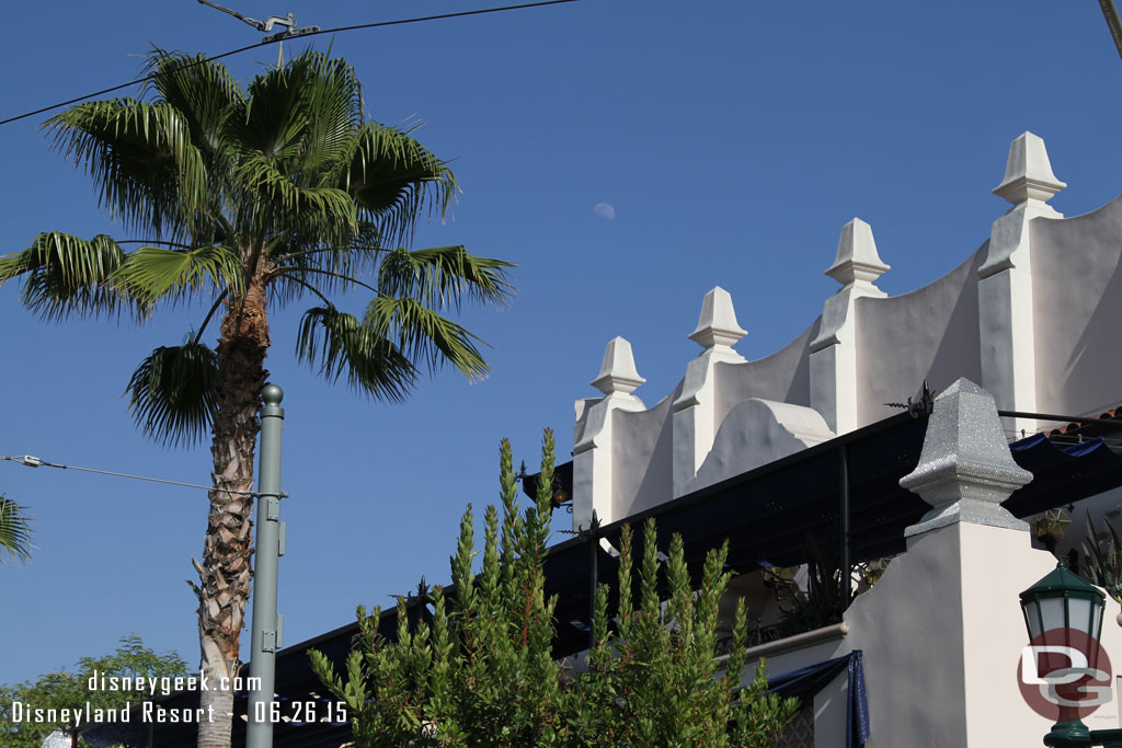 The moon was visible this afternoon