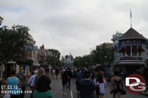 Walking up Main Street USA on this overcast morning.