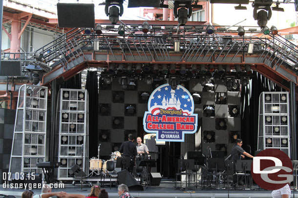 Preparing the stage for the All-American College Band.