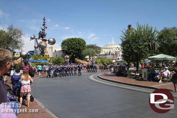 The United States Air Force Honor Guard approaching.