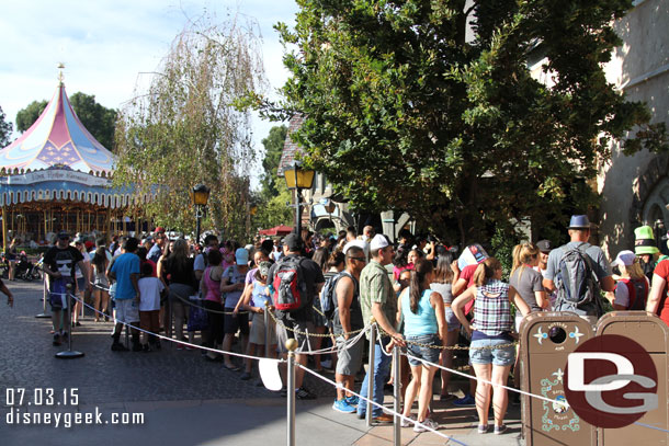 Walking through Fantasyland again around 5:40pm.  Peter Pan was still posted at an hour and looking slightly shorter than what I was in this morning.