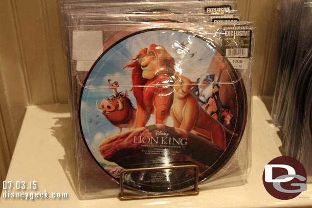 Stopped by the music store.  They had collectible vinyl but not the Disneyland Legacy CDs