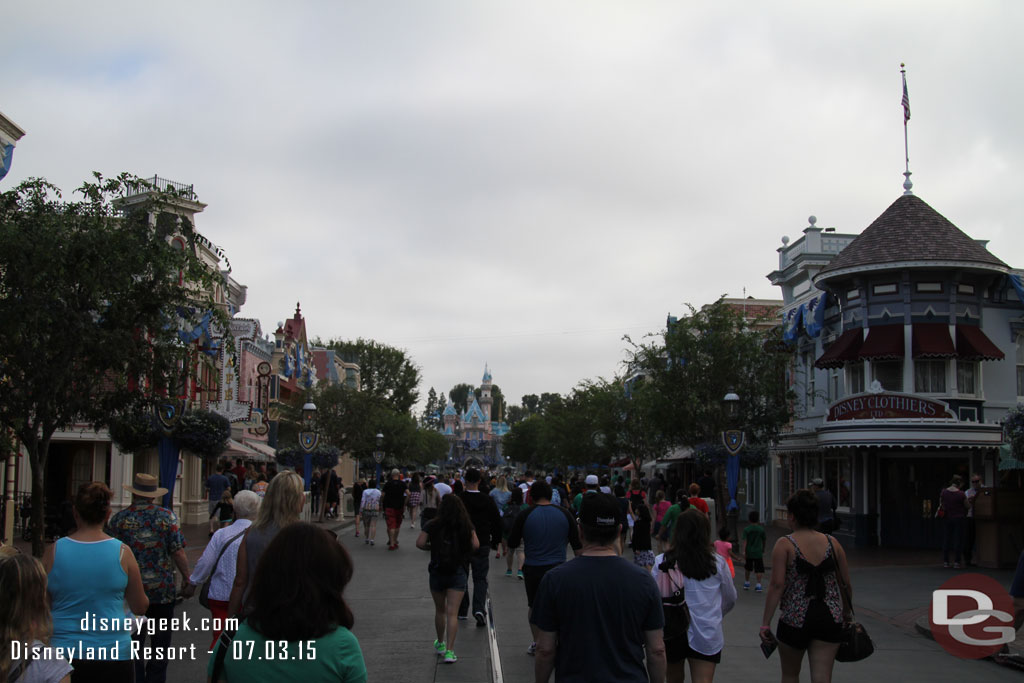 Walking up Main Street USA on this overcast morning.