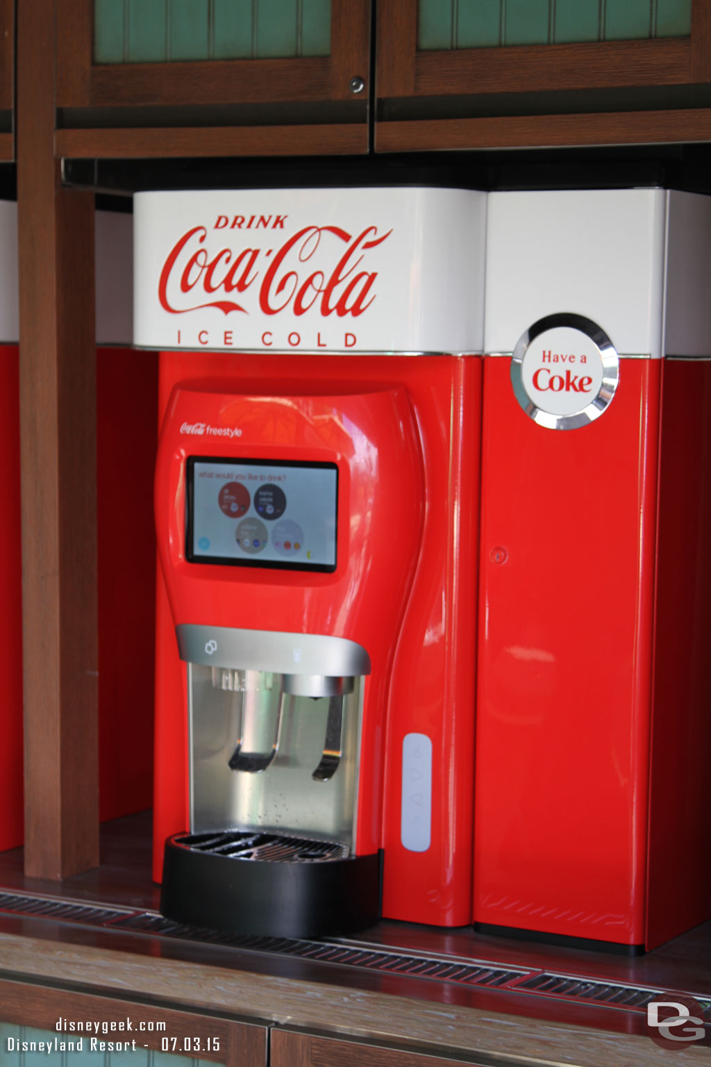 One of the new Coke Freestyle machines in the Grizzly Peak Airfield area