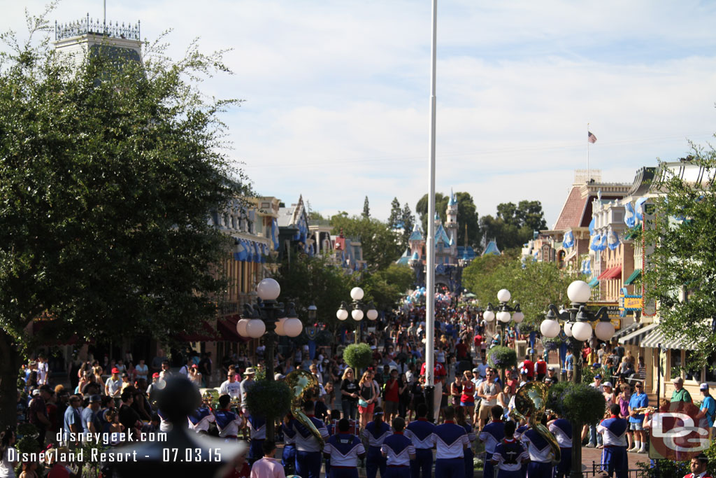 After a quick trip to DCA and then circling Town Square found a spot for the Flag Retreat on the Main Street Train Station