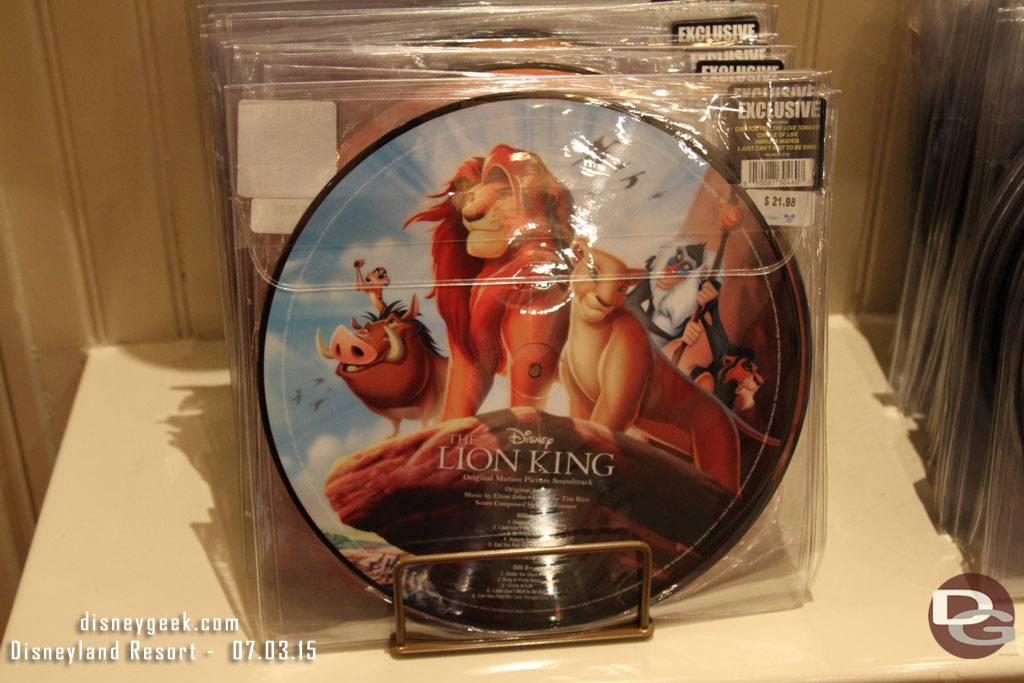 Stopped by the music store.  They had collectible vinyl but not the Disneyland Legacy CDs