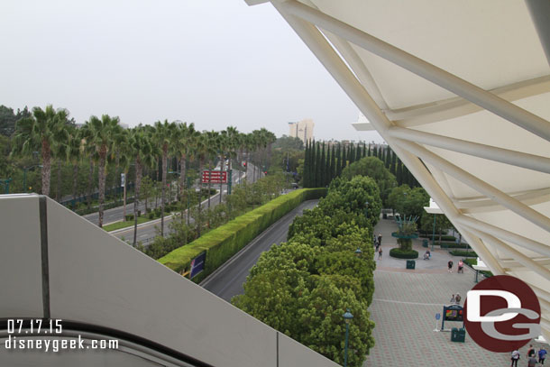 The Mickey and Friends Tram stop looks quiet.  Parking was a breeze.. pulled right up to a tollbooth and then was directed to a spot a dozen or so cars from the escalators.