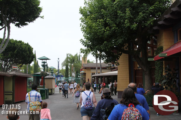 A steady stream of guests for 7am but no big crowd yet, I kept expecting to walk around a corner and run into a mob.