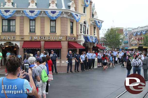 Cast Members lined Main Street welcoming guests.