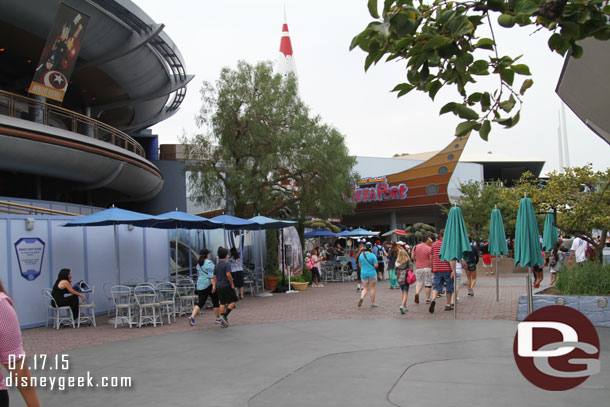 Walking through Tomorrowland, another 1955 photo op is up ahead on the left.