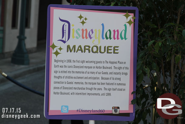 Another great photo op idea.  This one near the Hyperion entrance featuring the Disneyland Marquee