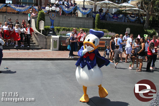 Donald playing to the crowd.