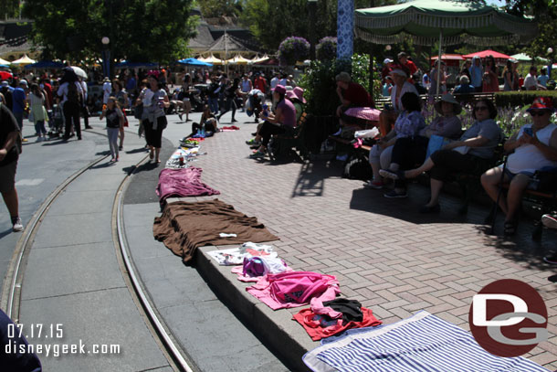 It seems the blankets that used to hold spots for Fantasmic have migrated to Main Street USA now.