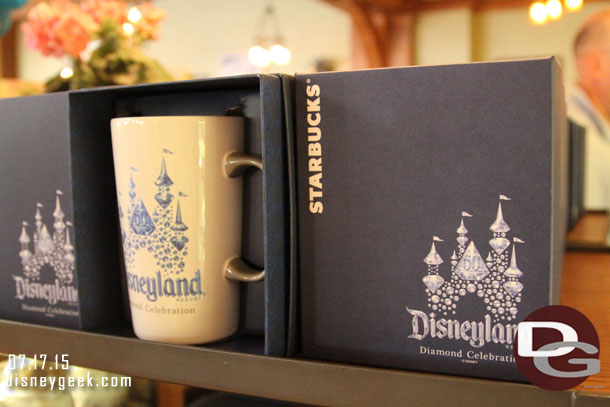 New Disneyland 60th Anniversary Star Bucks mugs and tumblers are available.