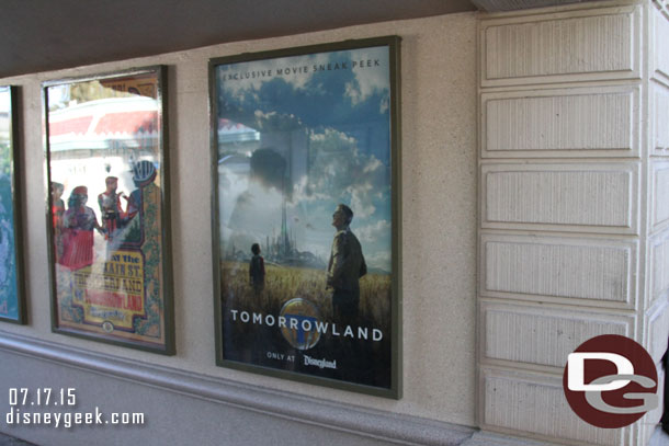 The Tomorrowland poster is still up..  wonder how long it will stay for.  