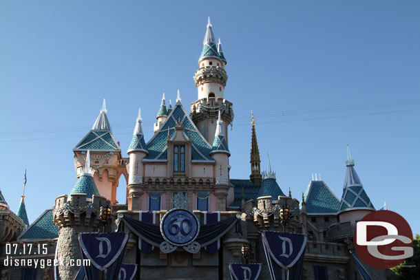 Walking up to/through Sleeping Beauty Castle for dinner in Fantasyland.