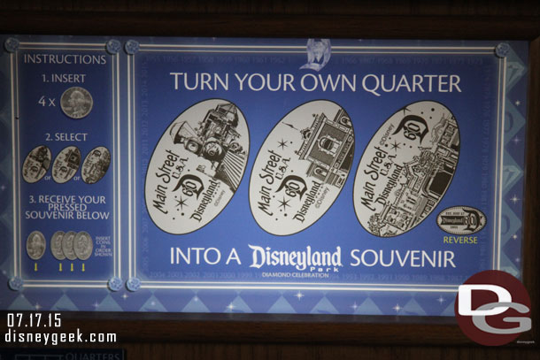 Pressed quarters for the 60th in the Main Street Train Station.