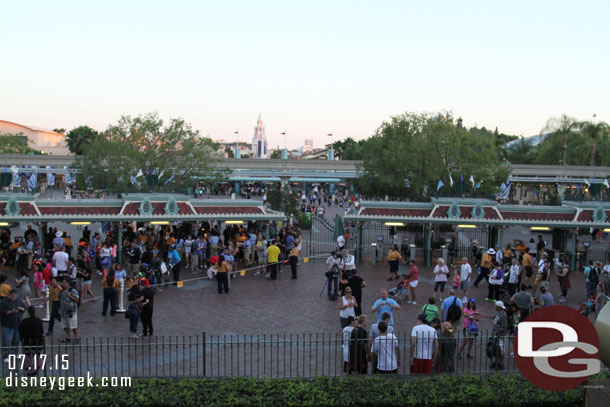 The entrance to Disneyland was active but not backed up.