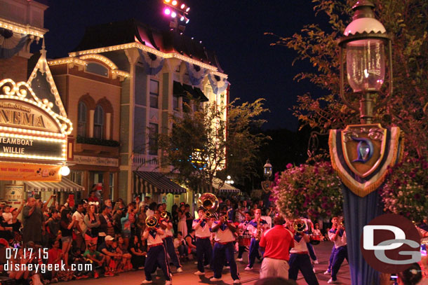 The All-American College Band providing some pre-parade entertainment.