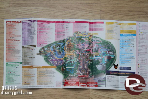 One side the regular Disneyland Map