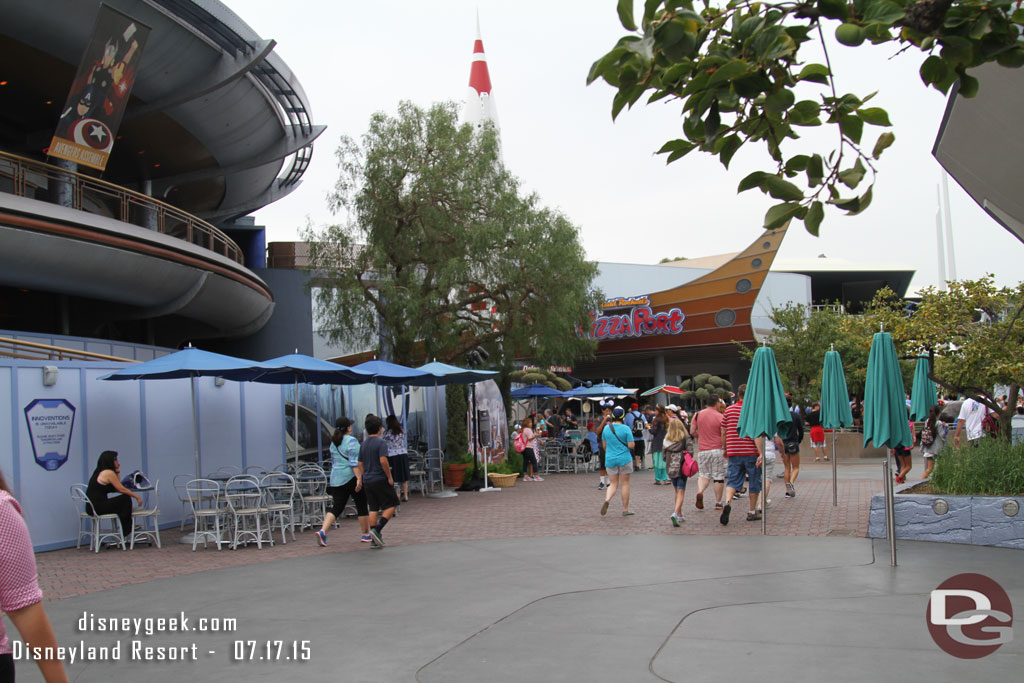 Walking through Tomorrowland, another 1955 photo op is up ahead on the left.