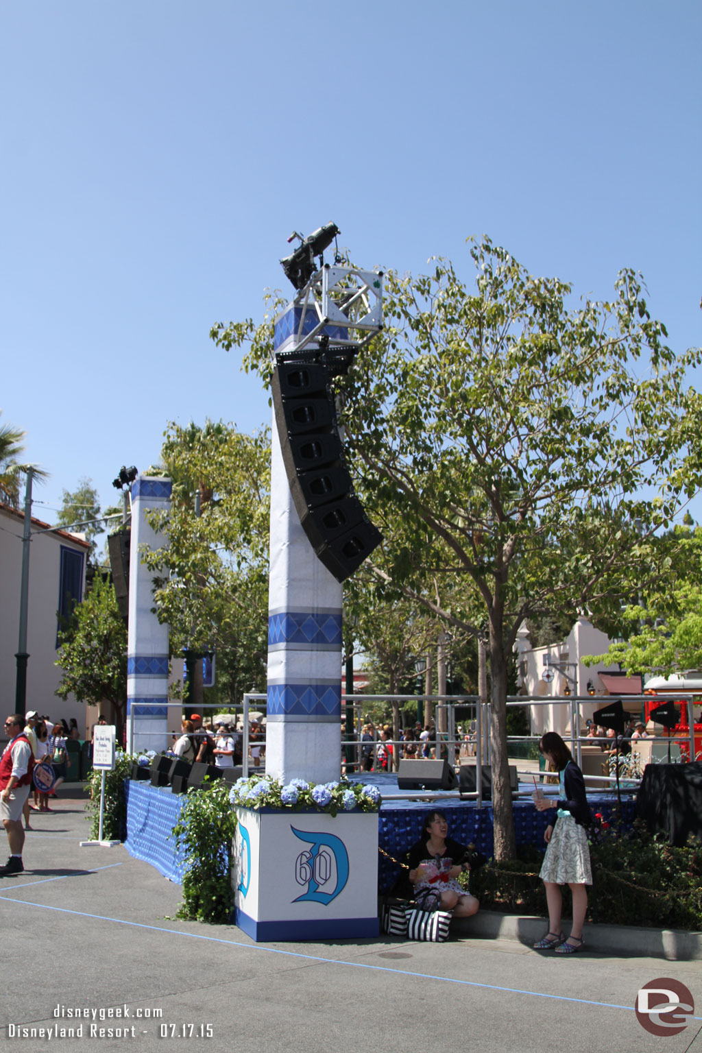 Over at DCA a stage in Carthay Circle for the 50s dance party this evening.