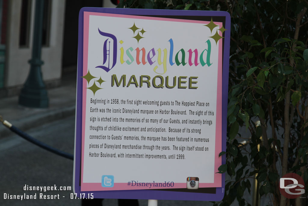 Another great photo op idea.  This one near the Hyperion entrance featuring the Disneyland Marquee