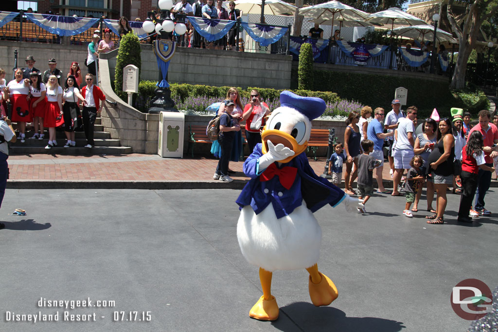 Donald playing to the crowd.