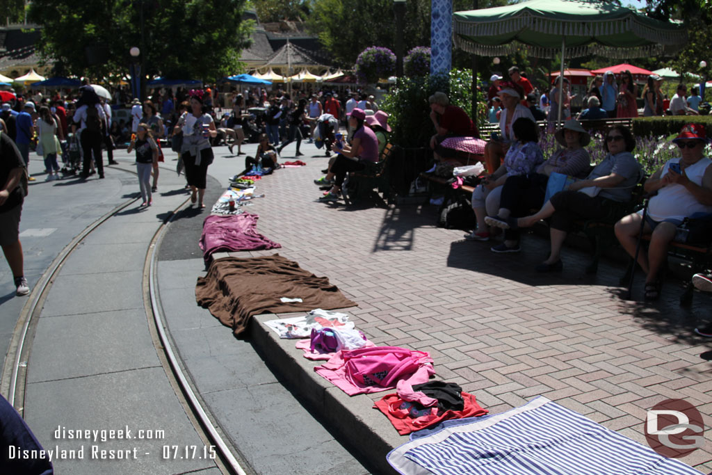 It seems the blankets that used to hold spots for Fantasmic have migrated to Main Street USA now.