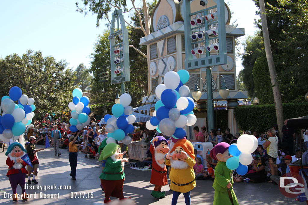 The Seven Dwarfs were on hand.  Snow White was not since she is in Soundsational coming up next.